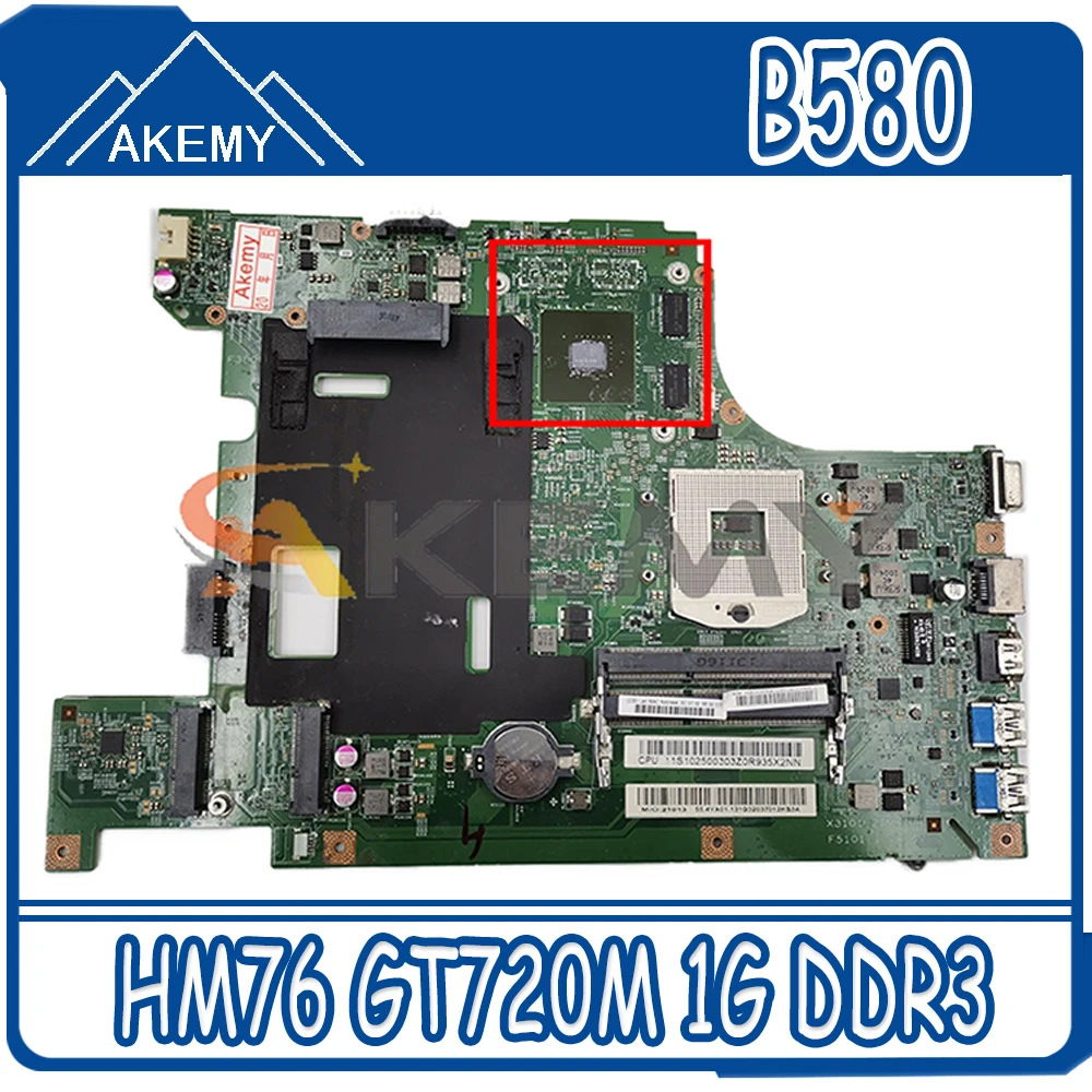 

Akemy B590 B580 Motherboard For Lenovo B580 V580C B590 Laptop Motherboard PGA989 HM76 GT720M 1G DDR3 100% Test Work