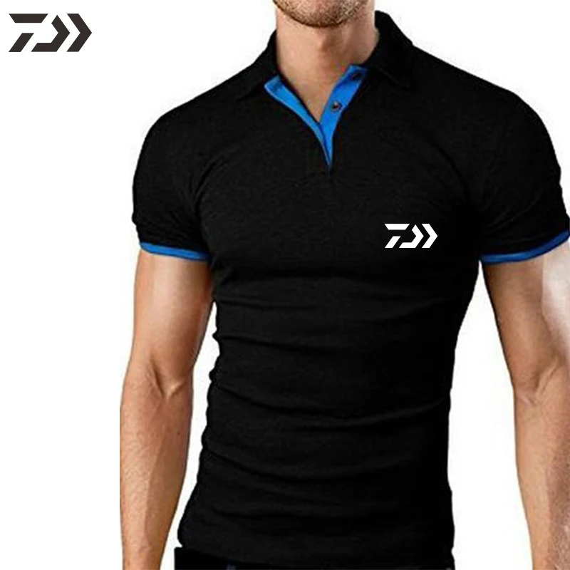 

Одежда для рыбалки Daiwa, Мужская дышащая быстросохнущая одежда для рыбалки, летняя уличная спортивная Однотонная футболка с коротким рукаво...