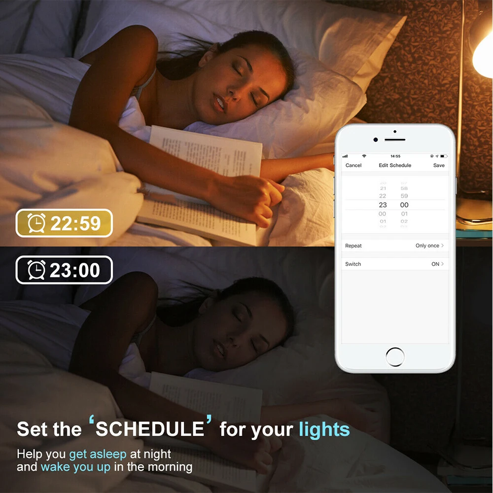 

9W WiFi Smart LED Light Bulb B22 E27 Dimmable RGB Lamp Work with Alexa/ Google Home 220V White Magic Bulb APP Voice Control