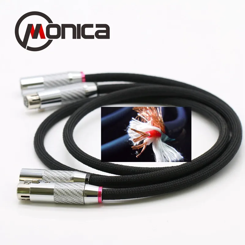 Моника MOA-OC1 OCC однокристальная медная лихорадка аудио RCA двойной аудиокабель lotus