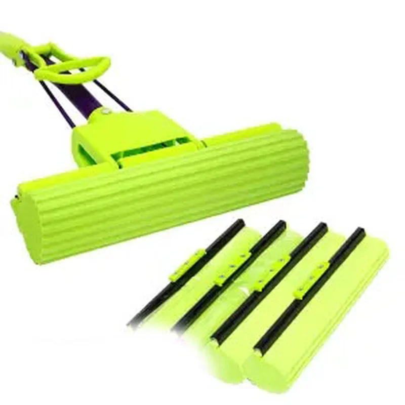 

Absorbent Sponge Squeeze Water Household Hand-free Lazy Wet and Dry Roller Type Rubber Cotton Mop Head Floor Mop Cleaning