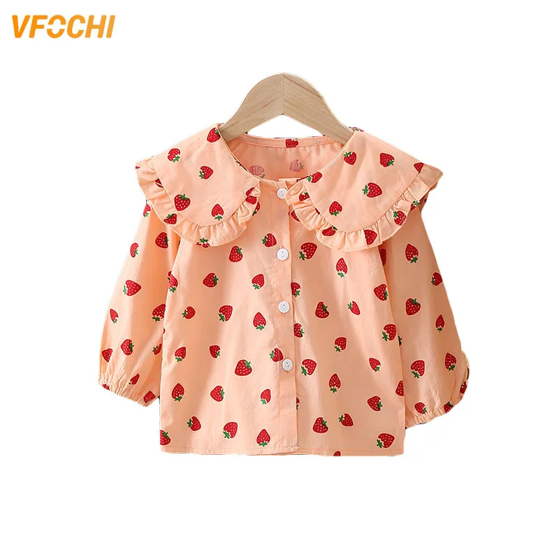 VFOCHI блузка для девочек детские топы гофрированный воротник 7 цветов рубашка с