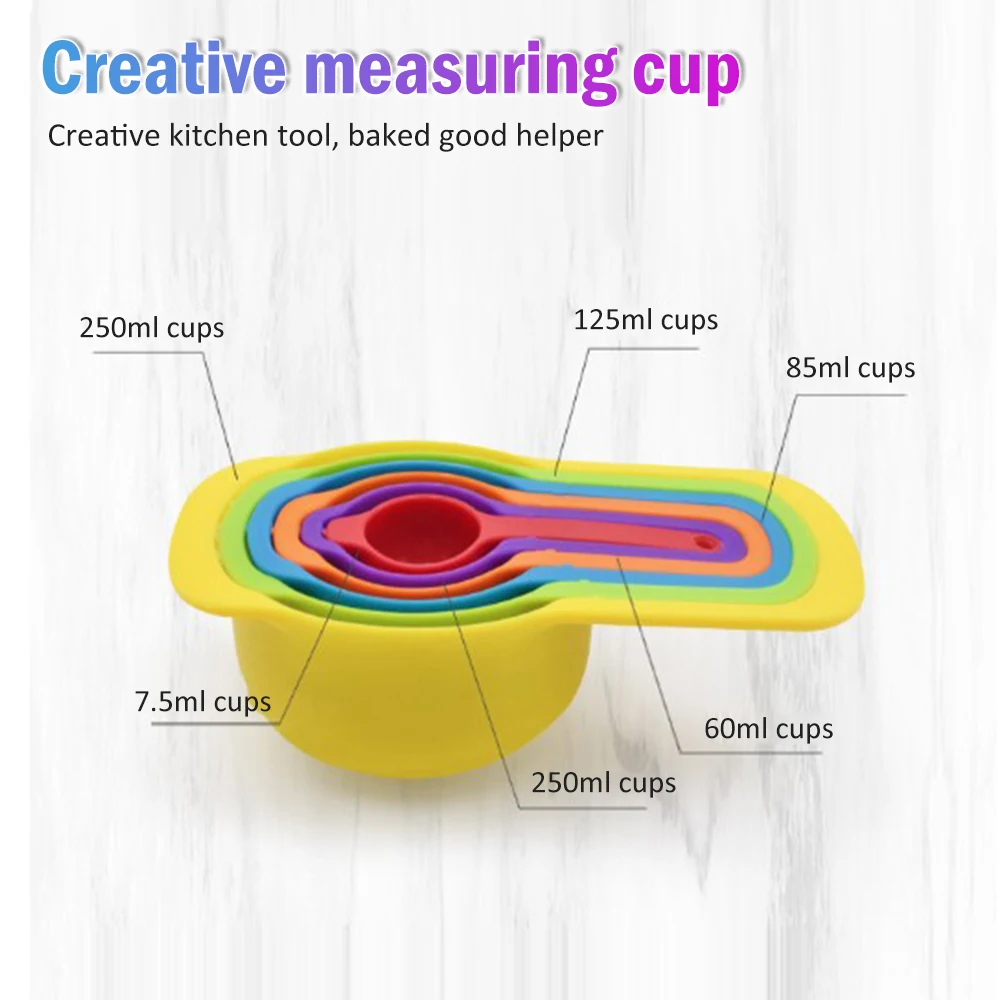 10 шт./компл. мерные чашки и мерная ложка лопатка Силиконовая ручка Кухня