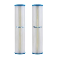 10 microns pleated sediment water filter home or commercial washable and reusable 4 5 x 20 2 pack