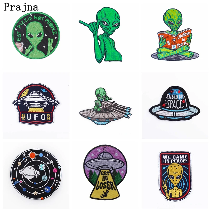 Нашивка с НЛО утюгом на нашивках одежде термо наклейки вышитые нашивки для