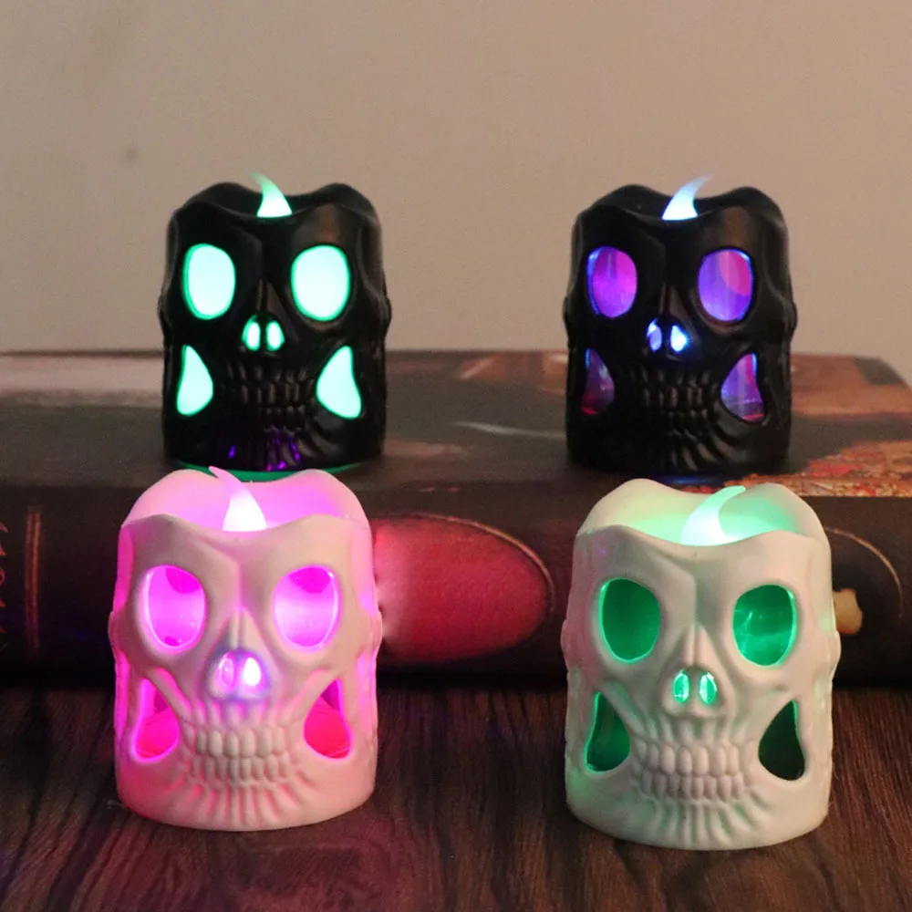 Halloween Lights LED Light Skull Head Candles Lamp Party Decoration Candle toy Festive party decoration toys | Игрушки и хобби
