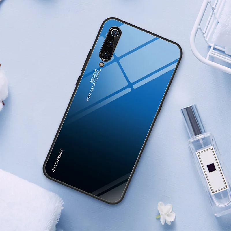 07 Tempered Glass Case for Xiaomi Redmi Note 7 6 K20 Pro Glossy Stained Gradient Colorful Case for Redmi 7 6A 6 Pro 5 Plus - Цвет: 07