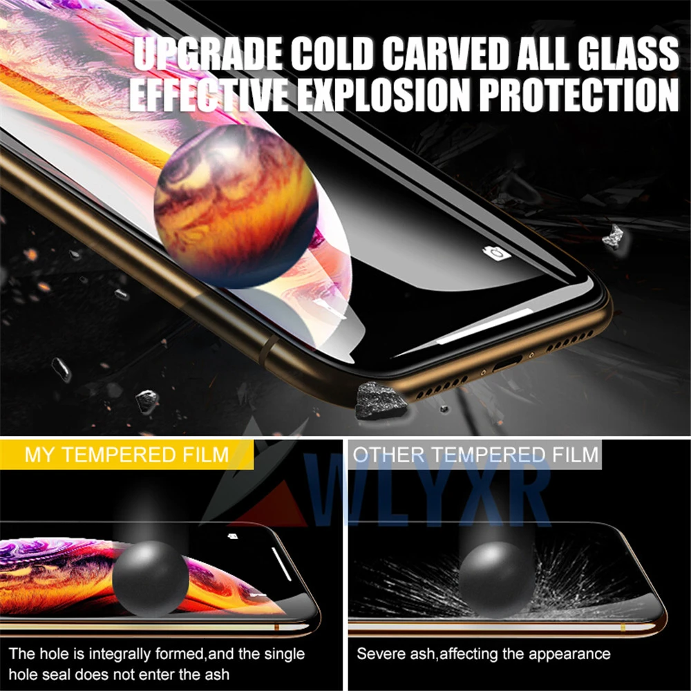 83D Защитное стекло для iPhone X XS 6S 7 8 Plus экрана 11 Pro MAX XR полное покрытие защита |