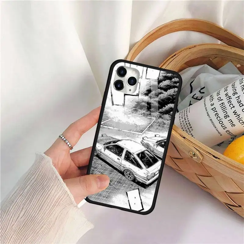 

Cartoon initial d JDM Drift Phone Case Tempered glass For iphone 11 12 PRO MAX X XS XR 5C 6 6S 7 8 plus