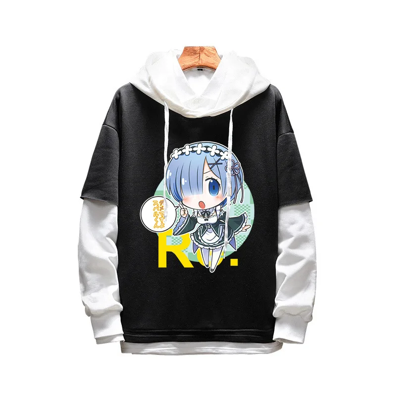 

Hot Anime Hoodie Re:Zero Restarting Life from Zero in New World Harajuku Anime Rem Ram Long Sleeve Korean Couple Sweatshirt