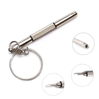 multifunction man keychain diy eyeglass screwdriver tools key chains repair kit with keychain 3 in1 portable key holder rings