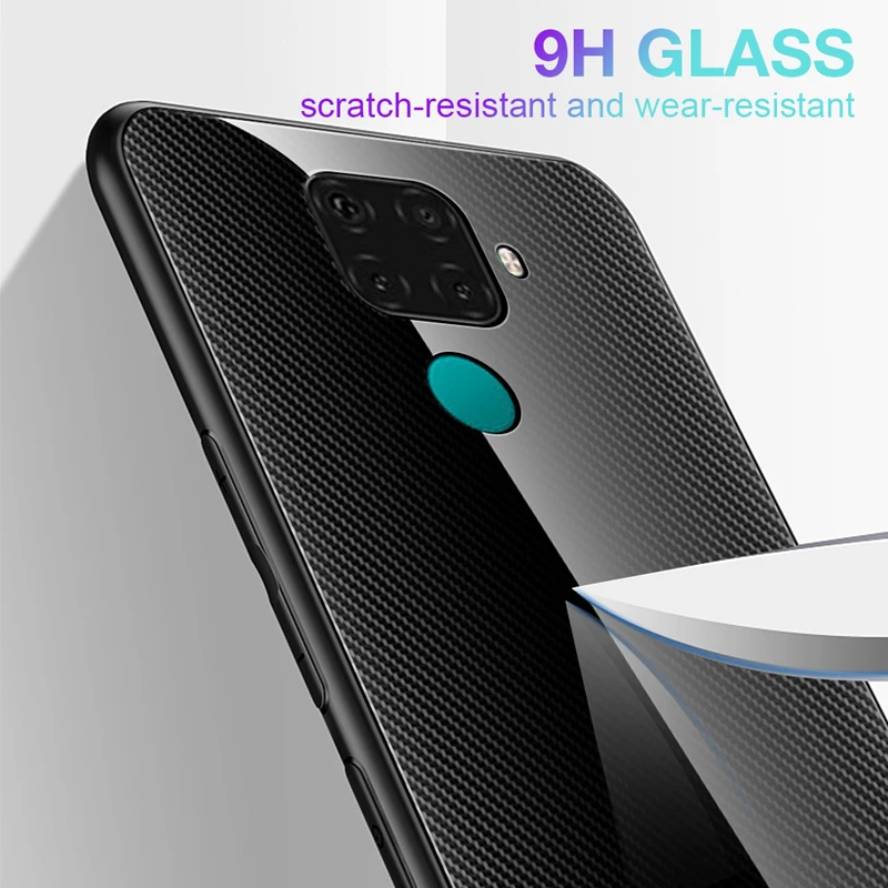 Стеклянный чехол для Huawei Y7 Pro Prime Y9 2019 Mate 30 Lite градиентная полоса защитная рамка из
