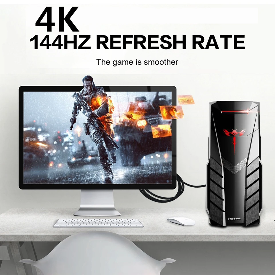 2020 Лучший 4K @ 144Hz DP 1 4 PC кабель Thunderbolt 2K 165Hz Mini to 8K Displayport для MacBook Pro|Кабели VGA| |