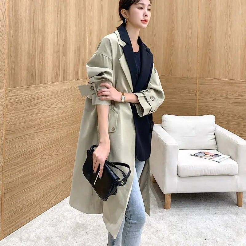 Женский Асимметричный Блейзер подиумный контрастный блейзер в стиле пэчворк