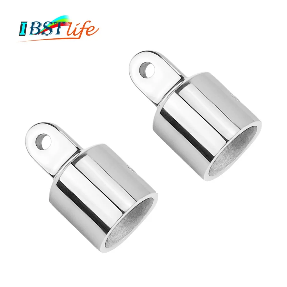 

2 шт. SS316 трубы глаз Кепки 22 мм или 25 мм БИМИНИ сторона фурнитура Морская Лодка Яхта внешний глаз навес конец трубки