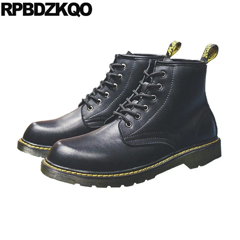 Combat Lace Up Army Autumn Designer Military Men's Shoes Flat Booties Waterproof Retro Black British Style Fall Boots 2021 Short | Обувь