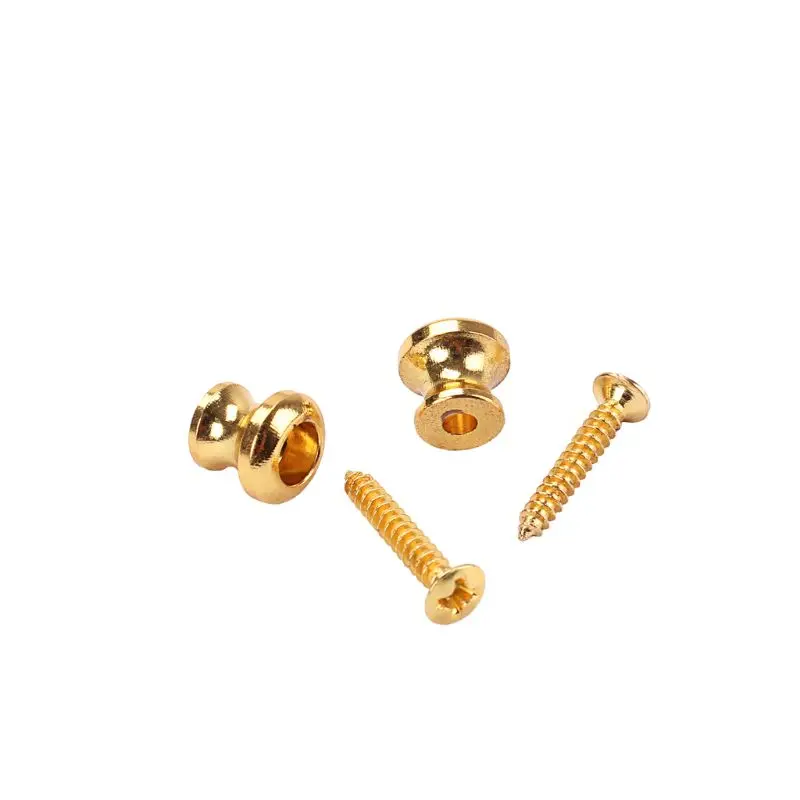 2 шт. крепление для гитарных ремешков пуговицы концевые булавки для Акустическая Электрогитара мандолин запасные части металлическая Золотая гитара ремень