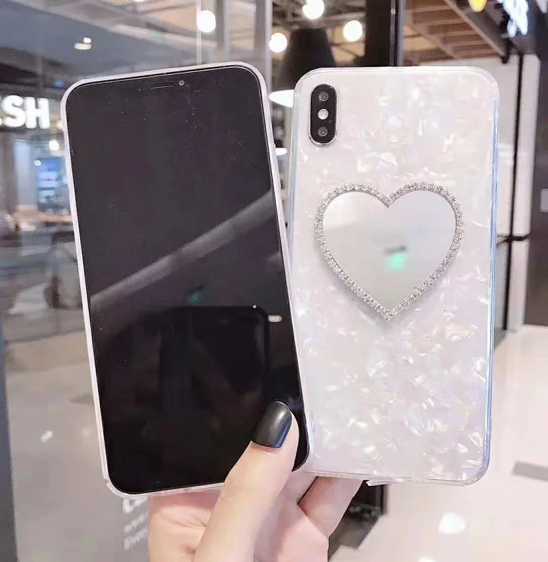 Любовь зеркало в виде ракушки чехол для samsung Galaxy A10 A20 A30 A40 A50 A70 J4 J6 J8 A6 2018 Note8 9 10 Note10pro