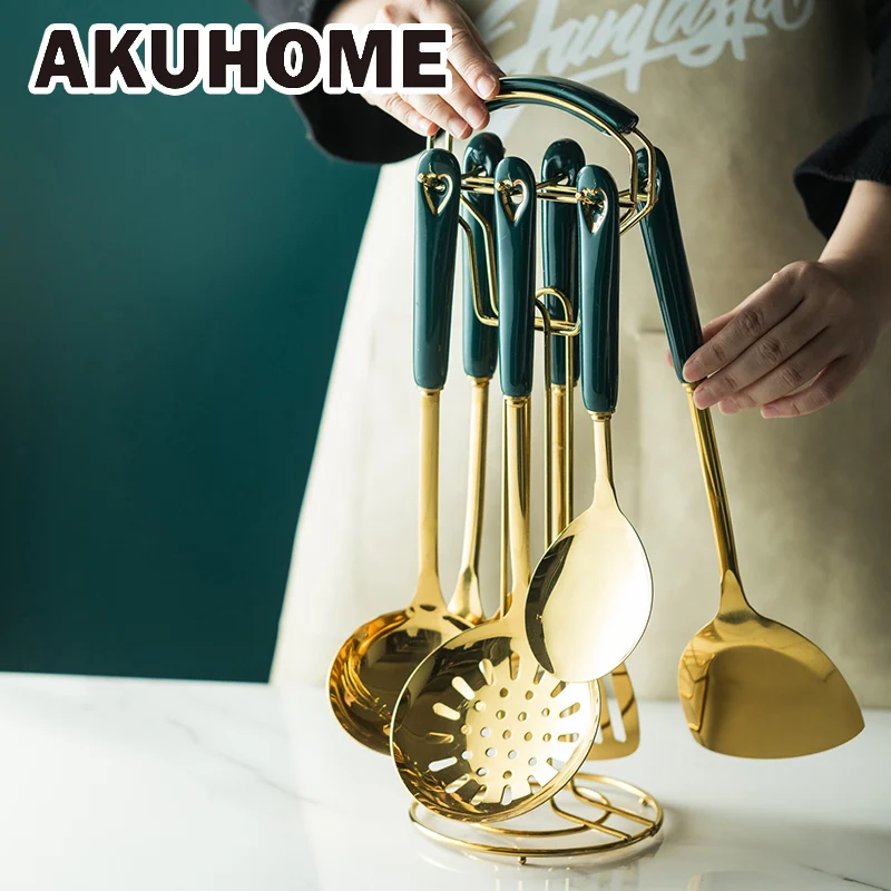 

Kitchenware Set Cooking Tools Set Nordic Style Stainless Steel Kitchen Tools Accessories Cooking Utensils Spoon Cookware Set