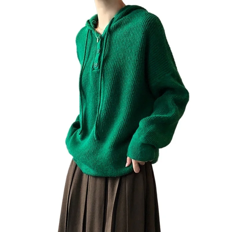 

NEW Hooded Sweater Female Autumn And Winter New Korean Version Of The Loose Lazy Sweater Top
