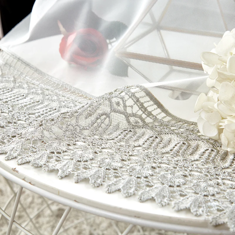 

White Sheer Lace Crochet Lace White Curtains For Living Room Bedroom High Quality Lace Tulle Curtains Ready Made Curtain M150&D