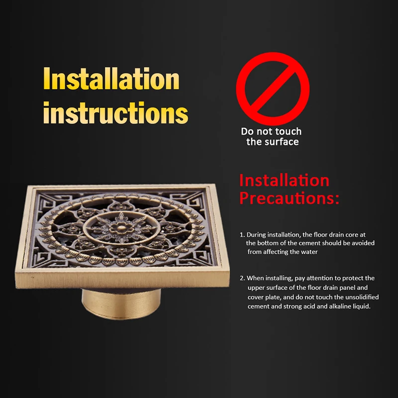 new euro floor drains antique brass shower floor drain bathroom deodorant euro square floor drain strainer cover grate waste use free global shipping