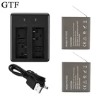 Аккумулятор для экшн-камеры gtf, 2 части, 3,7 в, 1050 мАч, для eken h9 h9r h3 h3r h8r h8r h8r pro sj4000 sj5000 + 1 двойное зарядное устройство