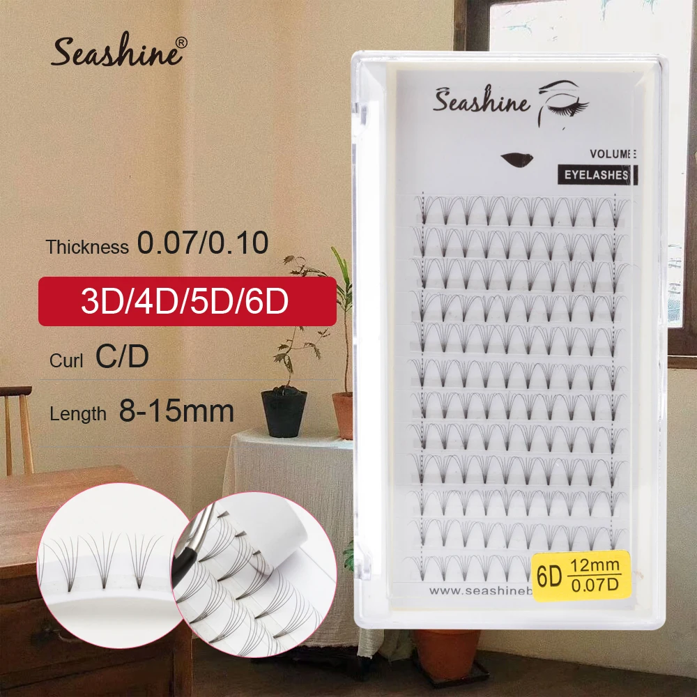 Ресницы Накладные Seashine 3D4D5D6D из меха норки готовые вееры объема для макияжа