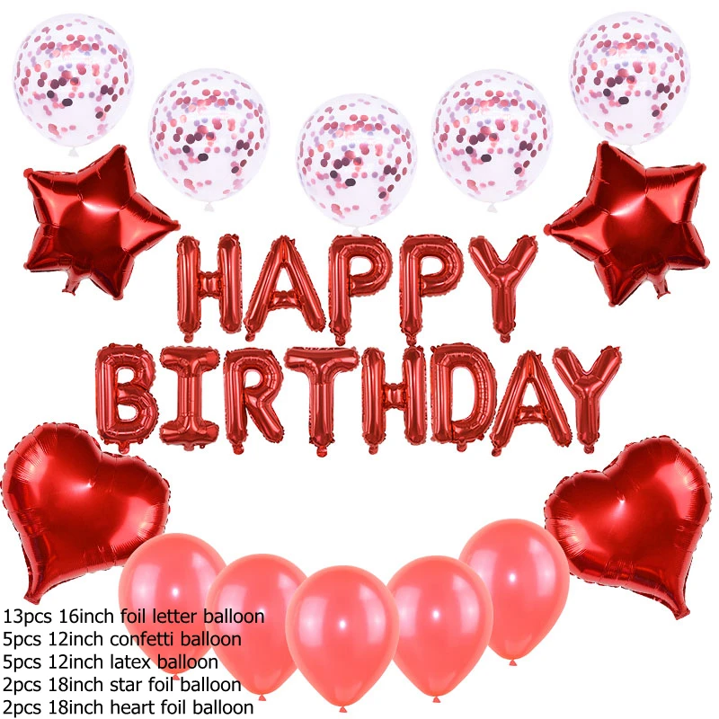 B04 27 шт./компл. Happy birthday Алфавит шар звезда сердце фольги шар для дня рождения Воздушные шары Декорации Детские принадлежности для душа 8 - Цвет: B04