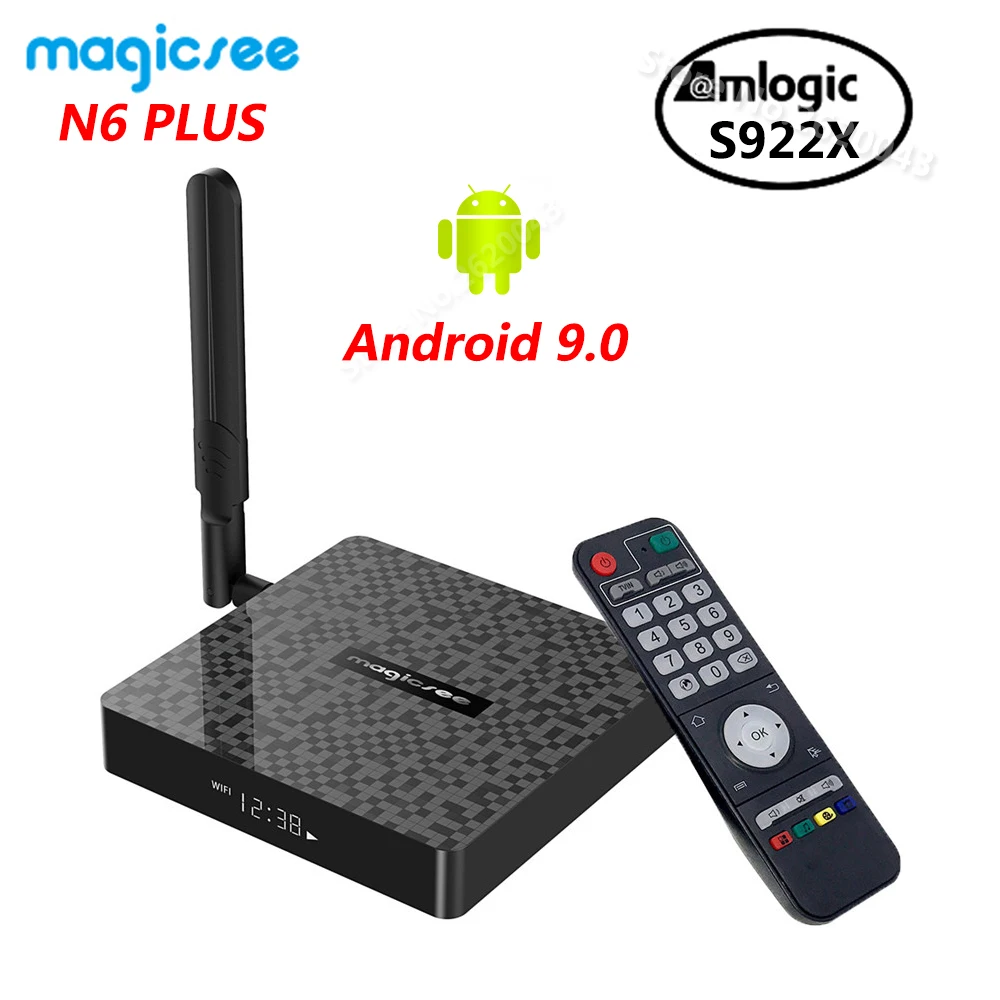 Приставка Смарт ТВ Magicsee N6 PLUS Amlogic S922X Android 9 0 4 + 32/64 ГБ 2 ГГц Bluetooth|ТВ-приставки и