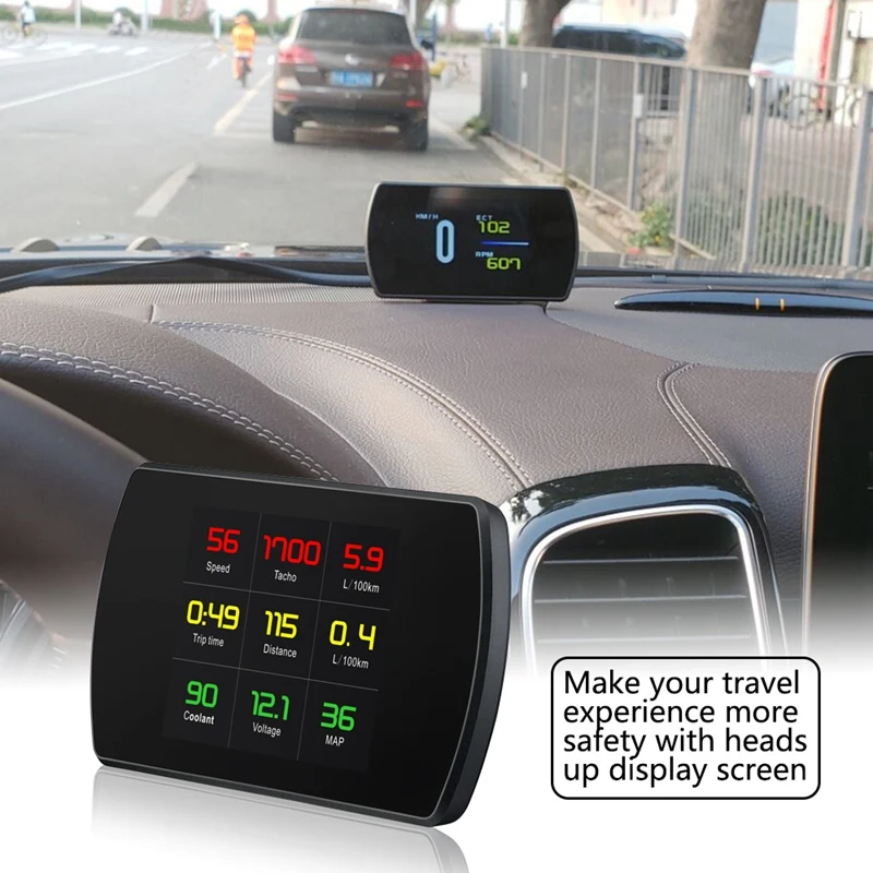 

4.3 Inch HD TFT Digital Speed Projector P12 Car OBD2 Head Up Display Digital Speedometer Voltage Fuel Consumption Alarm