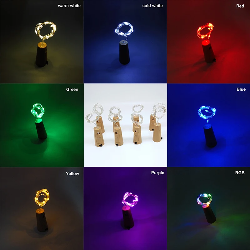 

20led 2M Wateproof Silver Line Lght String With Bottle Stopper For Christmas Wedding Holiday Decoration Wedding LED Decor Lamp