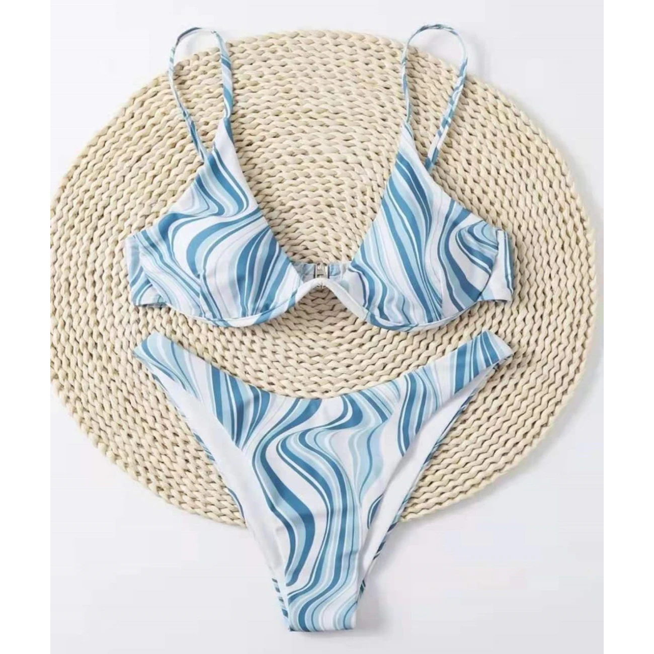 

New Bikini Swimwear Womens Swimsuit Sexy Zebra Pattern Triangle Thong BikiniSets underwire Swimsuit Padded Low waist Beachwear