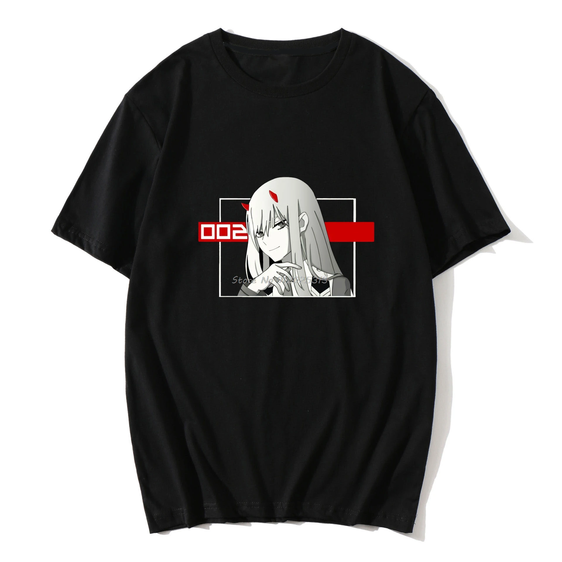 

Darling In The Franxx Anime Harajuku Zero TWO Beautiful Girl T Shirt Men Tops Loose Summer short-sleeve Chic Camisas T-shirt