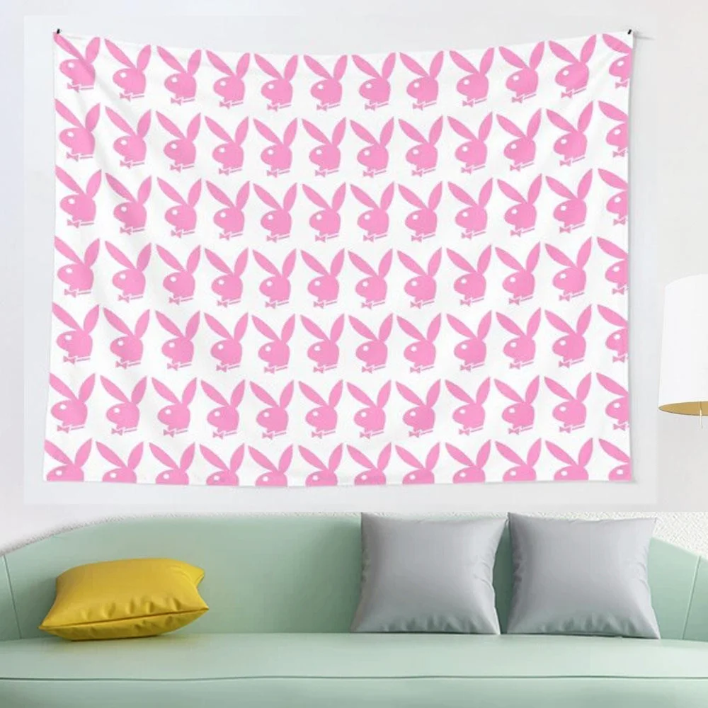 

Pink Bunny Pattern tapestry Wall Hanging Tapestries for Living Room Bedroom Home Decor