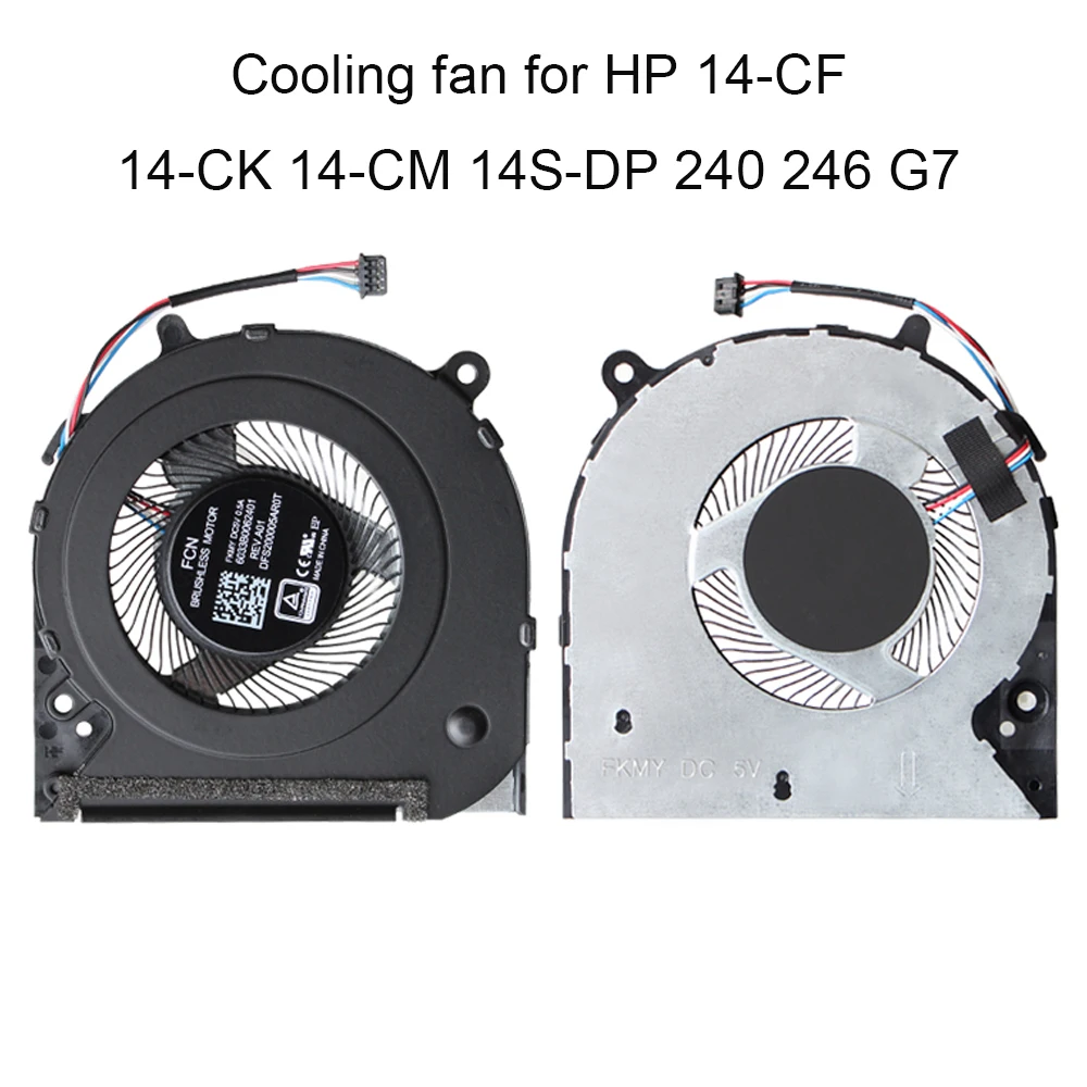 Компьютерные вентиляторы для HP 14-CF 14-CK 14-см 14S-DP 240 246 G7 ЦП термоохлаждающий