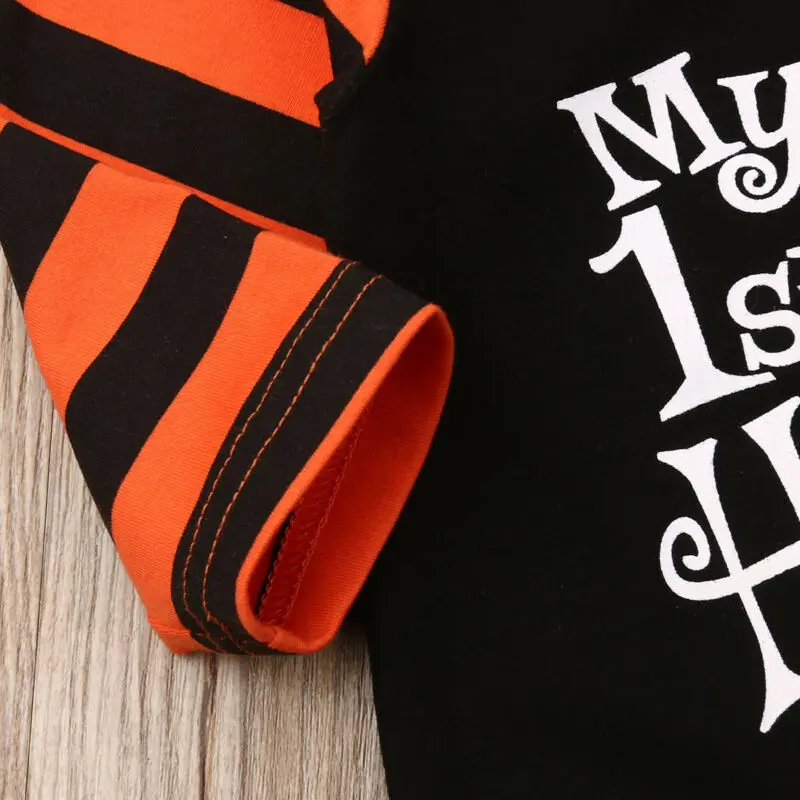 

Newborn Baby Girls Boys My 1st Halloween Hooded Romper Jumpsuit Pumpkin Costume
