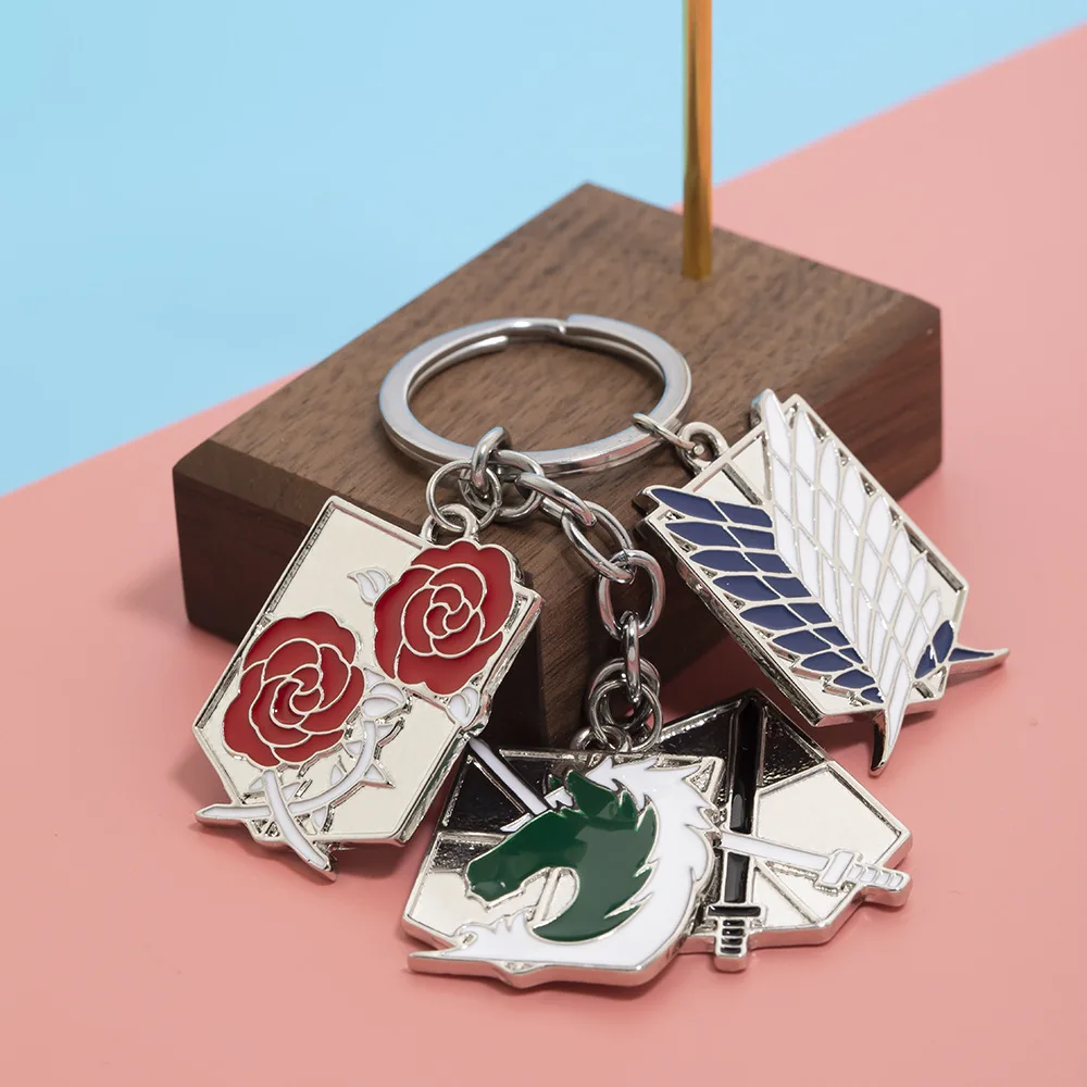 Japanese Anime Attack on Titan Pendant Keychains Keyring Key