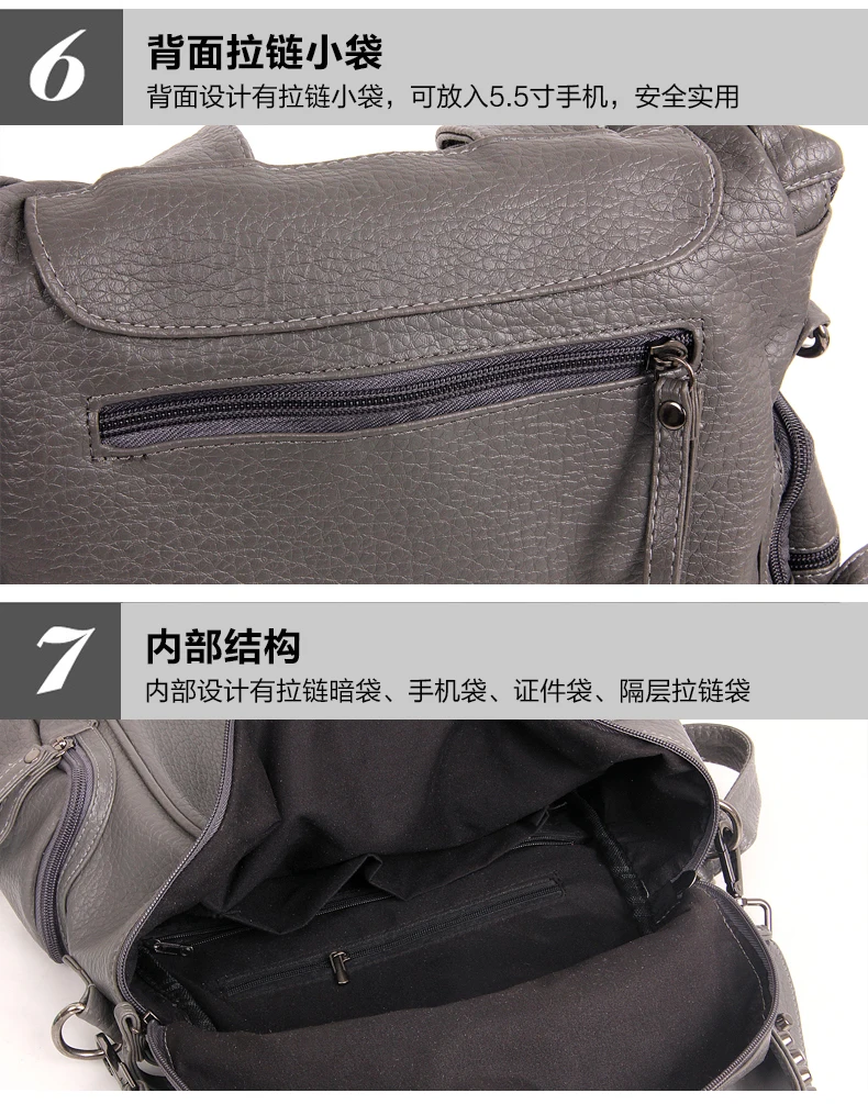 

Classic Black PU Travel Rucksack with Rivet Women Portable Backpack Daily Female Large Capacity Waterproof Mochila School Bulsos