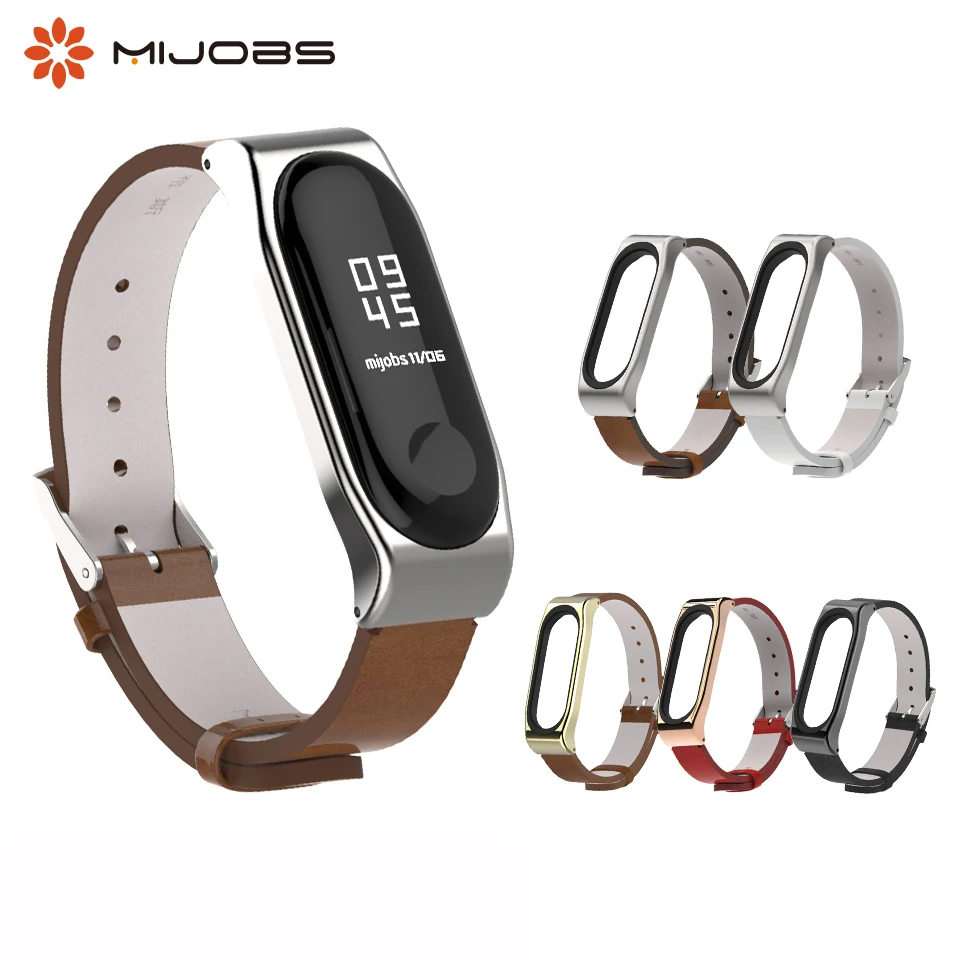 Кожаный ремешок Mijobs для Xiaomi Mi Band 4 сменный наручных часов 3 смарт-браслет Miband Mi3 |