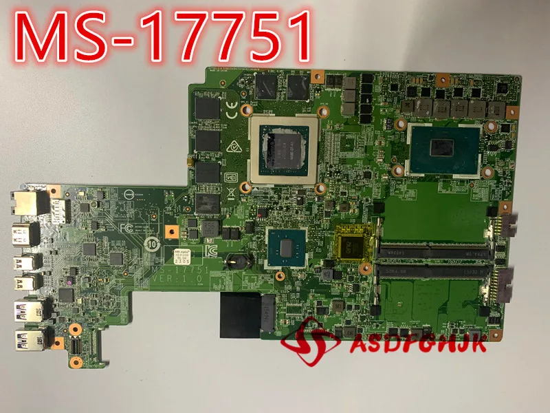 

MS-1775 MS-17751 For MSI GS70 6QE-042US GS72 Laptop Motherboard W/i7-6700HQ 2.6GHz CPU GTX970M GPU N16E-GT-A1 100% All Tests OK