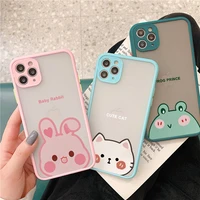 cartoon frog bear cat deer phone case for iphone 7 8 plus se 2020 x xr xs max 12 13 mini 11 pro max funny cute shockproof cover