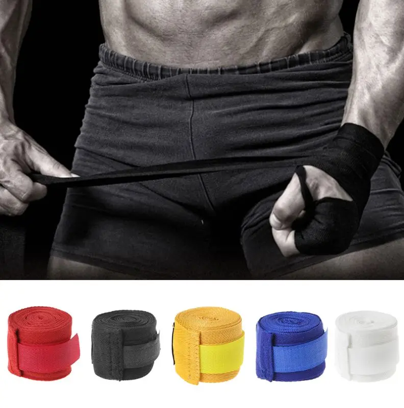 

2.5m Cotton Bandage Boxing Wrist Bandage Hand Wrap Combat Protect Boxing Kickboxing Muay Thai Handwraps Training Gloves