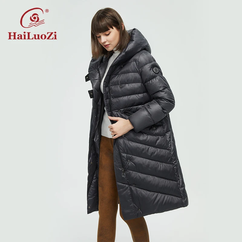 Модная зимняя женская коллекция HaiLuoZi 2022 теплая куртка женские пальто длинные
