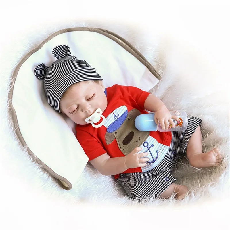 

49CM premie bebes Reborn Dolls Realistic newborn baby Doll soft full body silicone Boneca Doll doll Christmas Surprice 052