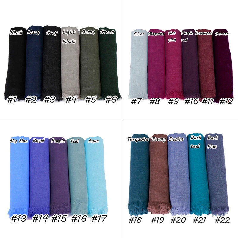 

high quality cotton linen hijab women scarf solid colors muslim shawls scarves soft long wraps headband 37colors