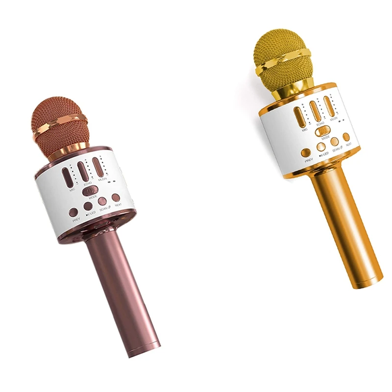 

Беспроводной Bluetooth-микрофон для караоке, портативный ручной микрофон для караоке, динамик со светодиодной подсветкой