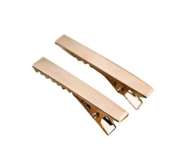 10 шт. золотистые клипсы для волос плоские металлические заколки аллигатора