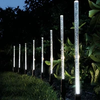 8pcsset solar power tube lights lamps acrylic bubble pathway lawn landscape decoration garden stick stake light lamp set
