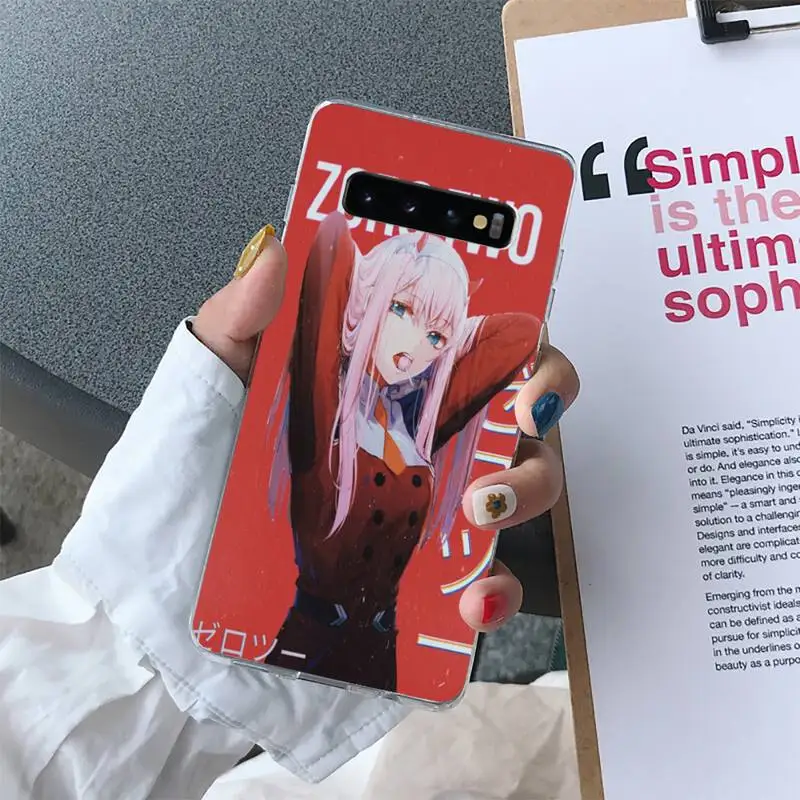 

DARLING FRANXX ZERO TWO Phone Case For Samsung Galaxy S10 S10e S8 S9 Plus S7 Edge Note10 9 8 Soft Transparent TPU Cove